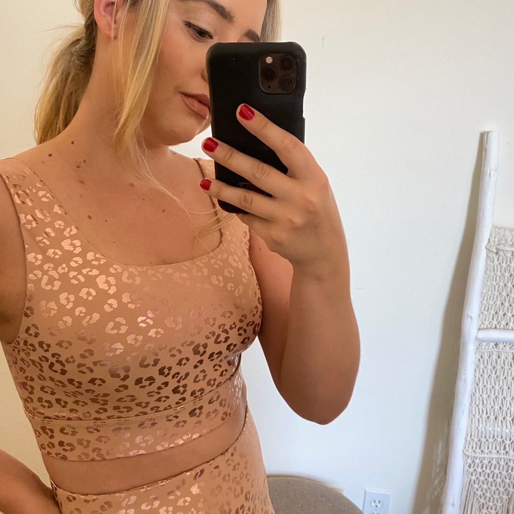 My Fav! Leopard Rose Gold Sports Bra